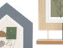 Giftdecor Porte-photos Double Maison en Bois MDF 36x26x6 cm Marron Noir (Set de 6)