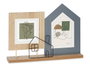 Giftdecor Porte-photos Double Maison en Bois MDF 36x26x6 cm Marron Noir (Set de 6)