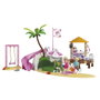 PLAYMOBIL Barbie Café De Playa 72121 - Jeu de Parc Aquatique Malibu avec Toboggans, Langue Espagnole