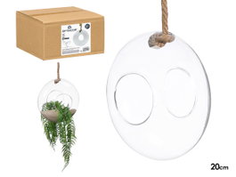GIFTDECOR Jarrón Bola Colgar Cuerda Abombado Pequeño