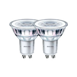 Philips Lot de 2 ampoules LED GU10 4,6W 355lm 2700K blanc chaud, équivalent 50W, classe énergétique F
