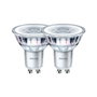 Philips Lot de 2 ampoules LED GU10 4,6W 355lm 2700K blanc chaud, équivalent 50W, classe énergétique F