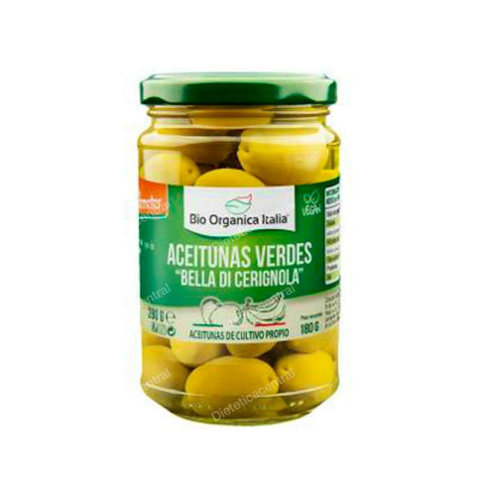 BIO ORGANICA ITALIA Olives Vertes Géantes Bella di Cerignola 280g BIO - Entières, en saumure, certifiées Demeter BIO ORGANICA ITALIA Olives Vertes Géantes Bella di Cerignola 280g BIO - Entières, en saumure, certifiées Demeter