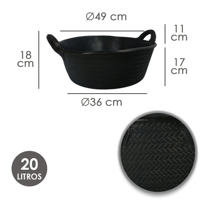 WOLFPACK LINEA PROFESIONAL Panier en caoutchouc 21 l