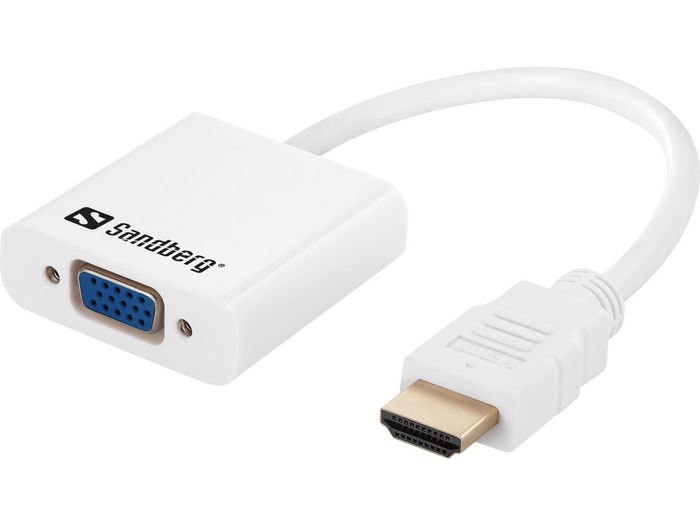 Sandberg Adaptateur HDMI vers VGA avec Sortie Audio et Alimentation USB - Convertisseur de Signal Vidéo Haute Qualité Sandberg Adaptateur HDMI vers VGA avec Sortie Audio et Alimentation USB - Convertisseur de Signal Vidéo Haute Qualité
