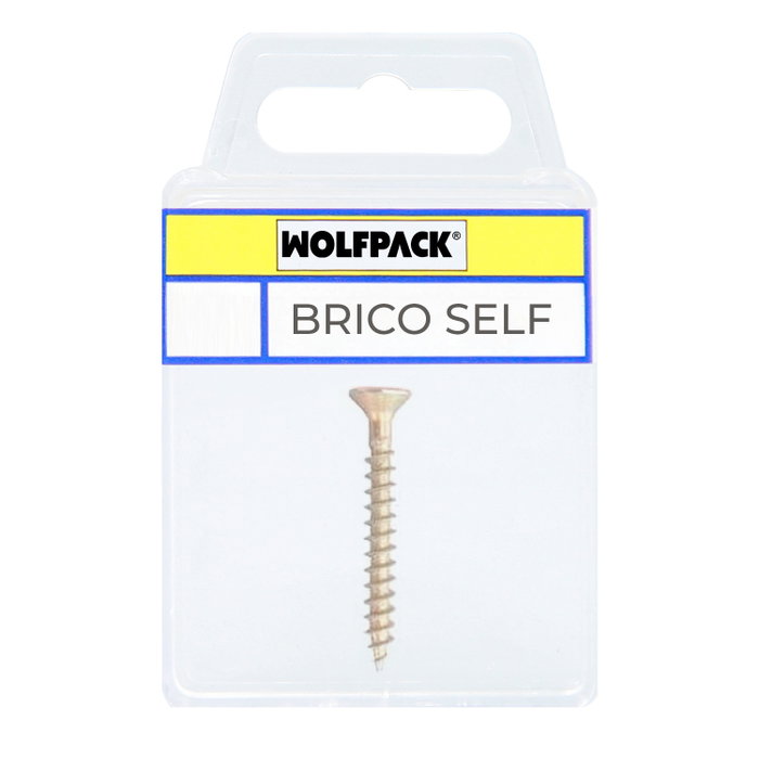 WOLFPACK LINEA PROFESIONAL Vis à tête plate Pozidriv bichromatée Brico-self 3,0x20 mm. WOLFPACK LINEA PROFESIONAL Vis à tête plate Pozidriv bichromatée Brico-self 3,0x20 mm.