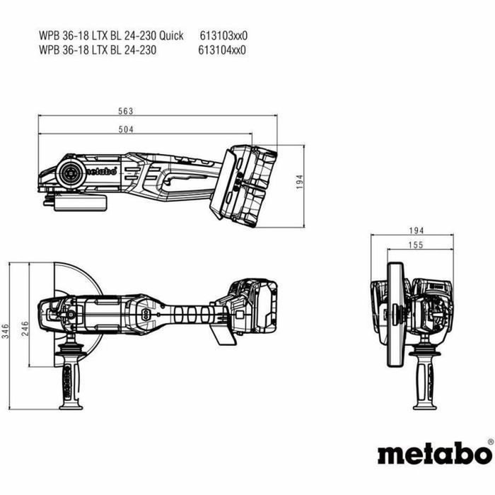 Metabo WPB 36-18 LTX BL 24-230 Quick Meuleuse d'angle sans fil