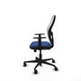 Chaise Jorquera Synchrone/Traslack tissu Bleu foncé Maille Blanc Base en nylon noir Accoudoir 1D Sans appui-tête Roulettes 65mm nylon