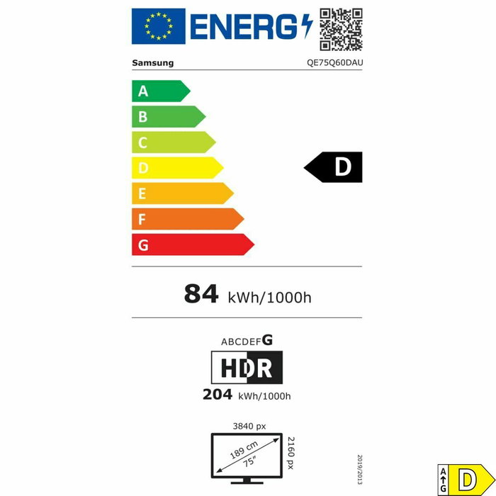 TV intelligente Samsung QE75Q60DAUXXH 75" 4K Ultra HD LED HDR HDR10+ QLED