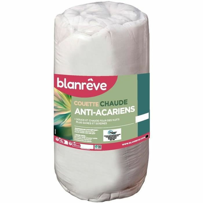 Blanreve Couette chaude anti-acariens 400 g/m² Blanc 240 x 220 cm Blanreve Couette chaude anti-acariens 400 g/m² Blanc 240 x 220 cm