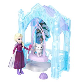 Mattel Disney Princess Elsa - Mini-poupée et jeux d'hiver Escondite Helado Animales JFG29 - Avec toboggan et animaux - À partir de 3 ans