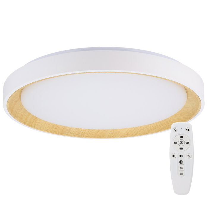 Plafonnier LED décoratif circulaire 40 W CCT 3 000-6 000 K Blanc avec télécommande