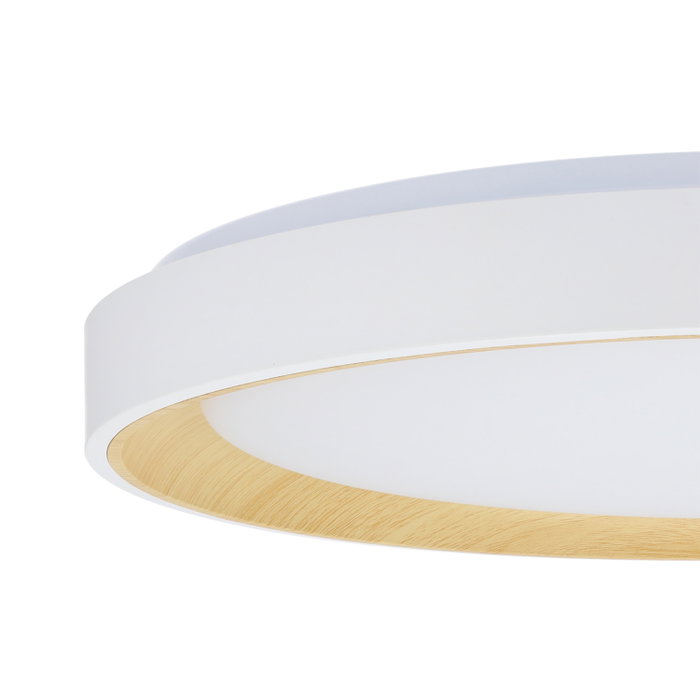 Plafonnier LED décoratif circulaire 40 W CCT 3 000-6 000 K Blanc avec télécommande