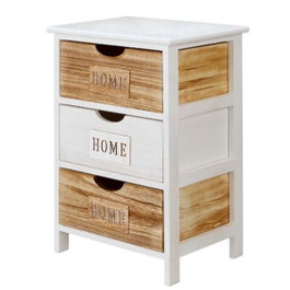 Gift Decor Caisson à Tiroirs Home Blanc Marron