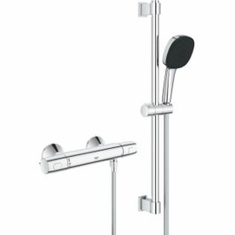 Grohe Ensemble de douche Precision Trend avec mitigeur thermostatique, pommeau 3 jets et barre 60 cm, Chrome