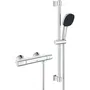 GROHE 34237003 - Ensemble de douche thermostatique Precision Trend, mitigeur, pommeau 3 jets Vitalio Comfort 110, barre 60 cm et flexible - Chromé