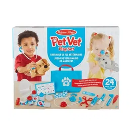 Melissa & Doug - Jeu d'imitation Vétérinaire 24 pièces avec Animaux en Peluche - Coffret Éducatif pour Enfants dès 3 ans