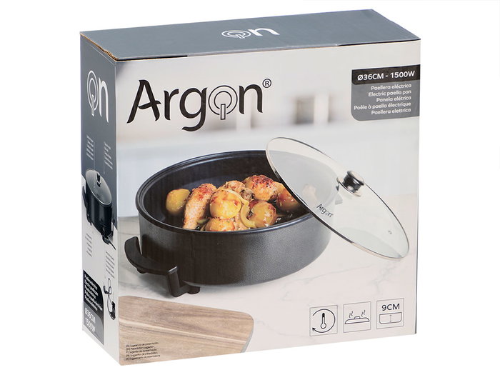 Argon Paellera électrique 36 cm de diamètre 1500W antiadhésif (Set de 4)