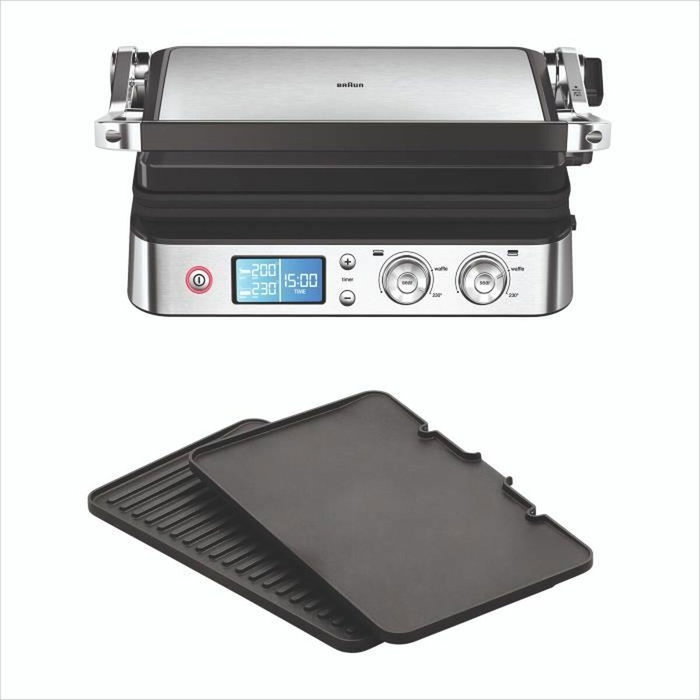 Braun Multi Grill 9 - Grill multifonctions 2000 W - Noir et acier Braun Multi Grill 9 - Grill multifonctions 2000 W - Noir et acier