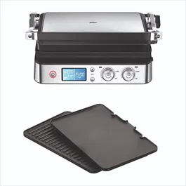 Braun Multi Grill 9 - Grill multifonctions 2000 W - 3 positions de chauffe - Noir / Acier - Pour cuisson jusqu'à 8 personnes