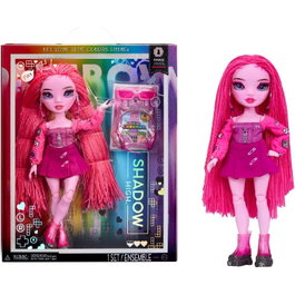 MGA Rainbow High Pink Shadow, Poupée articulée de 26 cm avec accessoires de mode