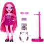 MGA Rainbow High Pink Shadow, Poupée articulée de 26 cm avec accessoires de mode