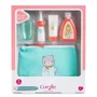 Corolle Trousse de toilette Bb36 pour poupon avec accessoires (lait, dentifrice, brosse à dents électrique factice, verre) - Pour enfants dès 2 ans