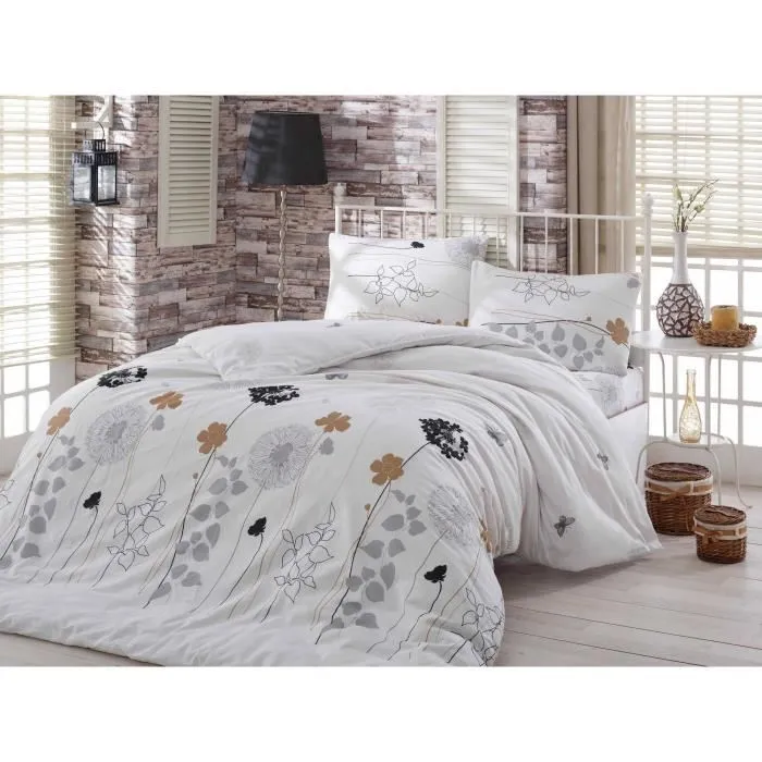 Parure de lit King - Housse de couette 240 x 220 cm + 2 taies d'oreiller 60 x 60 cm - 65% coton, 35% polyester - Blanc - 120 fils Parure de lit King - Housse de couette 240 x 220 cm + 2 taies d'oreiller 60 x 60 cm - 65% coton, 35% polyester - Blanc - 120 fils