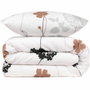 BigBuy Home Parure de couette 3 pièces Blanc-Gris-Noir-Brun (220 x 240 cm)