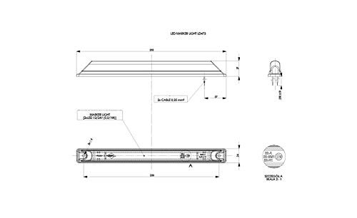 M-Tech Lampe De Position LED Hor49 LD473 12-24V Rouge