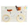 DEQUBE Vélo d'Équilibre Vintage Enfant 2 Ans et Plus - Ultra-Léger 3kg, Sans Pédales, Roues Anti-Crevaison, Guidon et Selle Réglables, Poignées Cuir, Panier