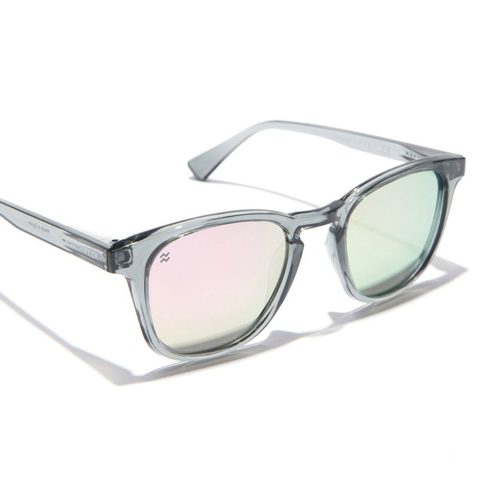 Northweek Lunettes de Soleil Polarisées WALL Gris Unisexe Rectangulaire UV 400 Monture Nylon Noir