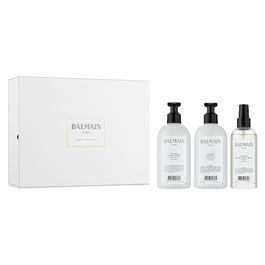Balmain - Coffret Volume Cheveux - Shampooing Hydratant 300 ml + Après-shampooing Hydratant 300 ml + Spray Traitant 200 ml + Brosse pour Cuir Chevelu