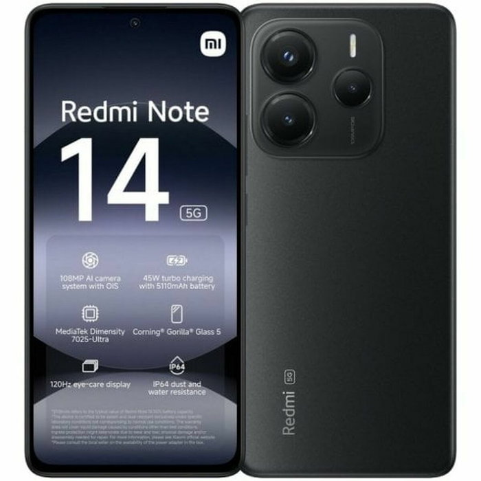 Smartphone Xiaomi Redmi Note 14 5G 6,67" Octa Core Mediatek Dimensity 7025 8 GB RAM 256 GB Noir