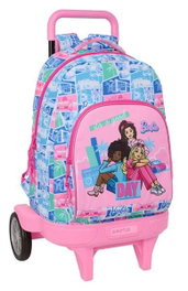 Safta Mochila gde. c/ruedas compact evol. ext. Barbie 33x45x22cm