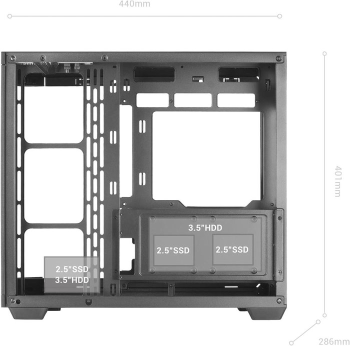 Mars Gaming MC3TCORELCD Boîtier ATX avec écran IPS 7,2 pouces
