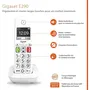 Gigaset Téléphone Fixe sans Fil E290 Duo Blanc - Grand Écran Rétroéclairé - Larges Touches - Audio Boost - Mode Jumbo