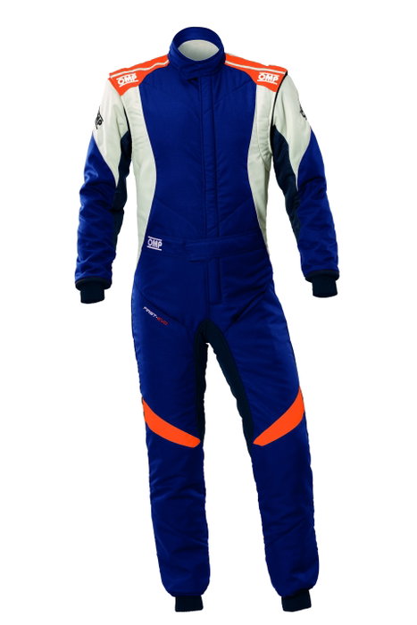 Omp Combinaison de course First Evo MY2025 FIA 8856-2018 Marine bleu / Fluo orange Taille 60 Omp Combinaison de course First Evo MY2025 FIA 8856-2018 Marine bleu / Fluo orange Taille 60