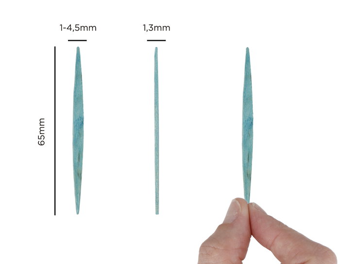 Innspiro Bâtonnets plats en bois bleu 65mm, 250 unités