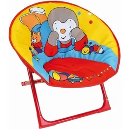 Fun House - Fauteuil pliable enfant T'Choupi, Structure métal, Polyester lavable, A partir de 24 mois, Dimensions 47x54x45 cm