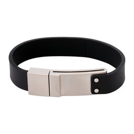 Montblanc MB11497760 Pulsera en cuir noir pour homme