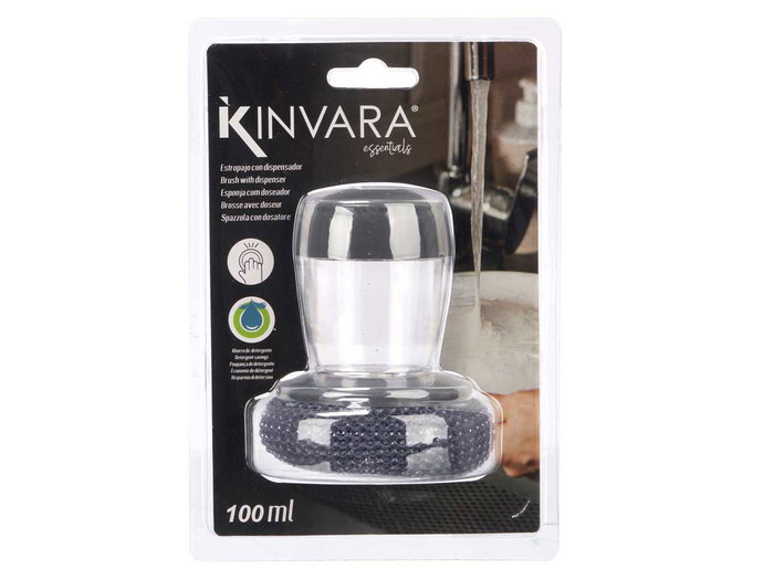 Kinvara Éponge avec Distributeur 9x10x9 cm Gris Plastique (Set de 12) Kinvara Éponge avec Distributeur 9x10x9 cm Gris Plastique (Set de 12)