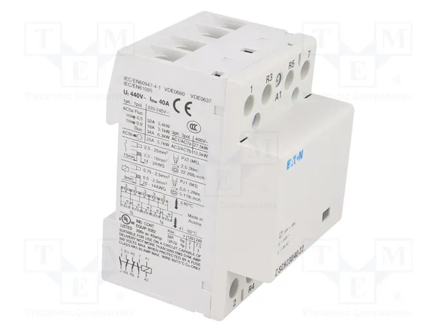 EATON ELECTRIC Z-SCH230/40-22 Contacteur 4 pôles 40A 230VAC 2NC+2NO EATON ELECTRIC Z-SCH230/40-22 Contacteur 4 pôles 40A 230VAC 2NC+2NO