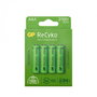 GP Batterie rechargeable NiMH ReCyko, AA 2100 mAh, 4 pièces, préchargée, faible autodécharge, certifiée ECV, écologique
