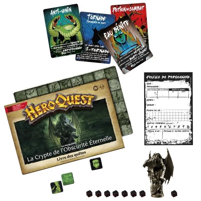 Hasbro Gaming HeroQuest - Pack de quête La crypte de l'obscurité éternelle, jeu de plateau et de rôle, nécessite le système HeroQuest, 2 à 5 joueurs, +14 ans