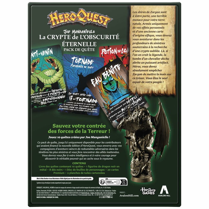 Hasbro Gaming HeroQuest Pack de quête La crypte de l'obscurité éternelle Hasbro Gaming HeroQuest Pack de quête La crypte de l'obscurité éternelle