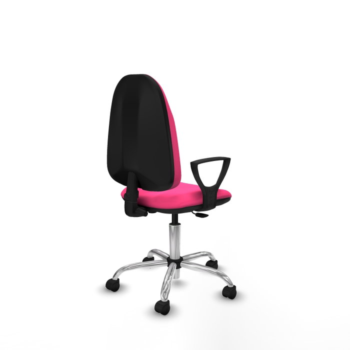 PIQUERAS Y CRESPO Chaise de bureau Algarra en similicuir rose avec piètement chromé