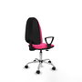 PIQUERAS Y CRESPO Chaise de bureau Algarra en similicuir rose avec piètement chromé