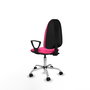 PIQUERAS Y CRESPO Chaise de bureau Algarra en similicuir rose avec piètement chromé