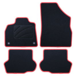 Set de tapis de voitures OCC Motorsport OCCCT0031RD Noir Rouge Citroen DS5 Velours 5 Pièces